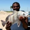 Tarvis Johnwell of Houston took this drum on shrimp-