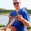 Jacob Bigely of Houston shows off his nice Gafftop he took on squid-
