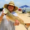 Diane Daniel of Athens TX took this 26inch red on finger mullet.