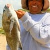 Nelvin Mallard of Houston fished live shrimp for this nice drum.