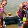 The Romero and Louviere families enjoyed crabbing at rollover.