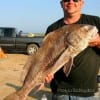 C.J. Hudson landed and released this huge drum on split crab.