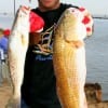 Joe Edwards III nightfished to take this trout and red on HH soft plastics.
