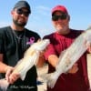 Father & Son Britt and Adam Culbertson of Lufkin, TX nabbed these nice red and 22 inch speck on finger mullet.