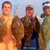 Travis and Greg Young with Armando Duran of Dayton, TX took these nice flounder on soft plastics.