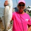 Kountze, TX angler  Sharon Barker displays this 6lb speck caught on plastic.