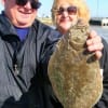 Jerry and Gloria Quincy of Jacksonville, Fla caught this nice flounder on a miss nancy shrimp.