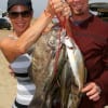 Don and Kerrie  Bond of Spring, TX show off this nice stringer of trout and drum caught on  shrimp.