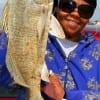 Wanda Yates of Houston  took this nice drum on a miss nancy shrimp.