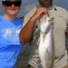 Ivo and  Ana Ivanov of Kingwood, TX show Ivo's 5lb speck he caught on plastic.