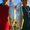 Fishin buds Quan Ton and Anh Dang of Houston boxed these two nice specks they caught on soft plastics.