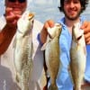 Father and son anglers Mark and Brien Birdwell of San Augustine fished miss nancys shrimp for these nice trout.