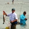 Baywader lands a nice trout.