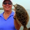 Houston anglerette Barbara Rylee nabbed this tasty lookin flounder on a finger mullet