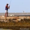 Landing a trout on The Wall