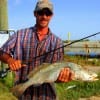 Ennis, TX angler Joey Laznovsky fished a live shad on the bottom to catch this 30 inch, 8 lb 4oz Gator Trout
