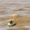 Ricky Tribble of Winnie TX wade-fished the surf with a mirror lure to tether this nice trout