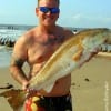 Nick Lybbert of Spring TX took this 37 inch tagger bull red from the surf on finger mullet