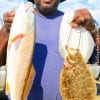 Brian Denton of Humble TX fished finger mullet for these nice flounder and slot red