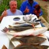 Livingston TX anglers David Inman and Bill Baletka took these nice flounder and red on finger mullet