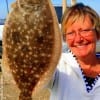 Crystal Beach TX anglerette DeDe Moore managed to catch this nice 18 inch flatfish on a finger mullet