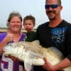 The McLeod family of Pineland TX nabbed this HUGE 38 inch Bull Drum then released it