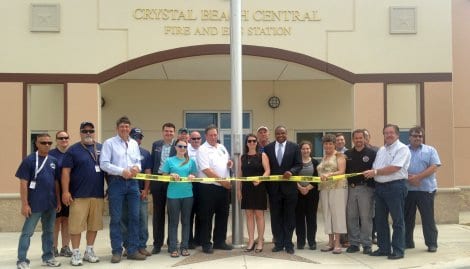 Ribbon Cutting Ceremony in front of the new facility with County Commissioners Ryan Dennard and Stephen Holmes in attendance