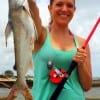 Houstonian Lindsey Davis hefts this nice Gafftop she caught on a finger mullet
