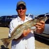 Keith -Coach- Elliott of Fannett TX showing off his 7lb gator-speck he took on a T-28