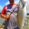 Live shad helped Jason Hall of Cedar Park to catch and land this HUGE 27in- 8 lb gator-speck