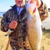 OORAH!! Yips Retired Marine Donnie West of Lumberton TX, after landing this 24.5 inch gator-speck on a soft plastic twister tail