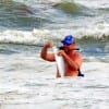 Surf Wader handgrabs this nice speck caught on a MirrOlure