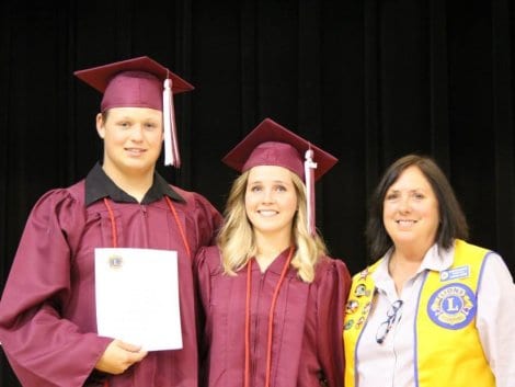 Bolivar Peninsula Lions Club President, Georgia Osten, presented two scholarships: Robert Spirko and Cearra Darnell.