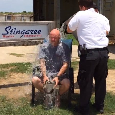 Brad Vratis, owner of Stingaree Restaurant. Brad called out Brent Carlisle, Jason Kargle and all the Stingaree Girls to accept the challenge.