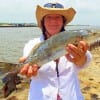 Darlene McComic of Humble TX hefts this nice speck caught on a Norton Mardi-Gras