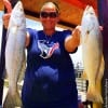 Ennis TX anglerette Brenda Lavnovsky took these two nice specks on finger mullet