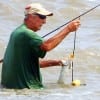 Tom Oliver tethers up a nice surf speck