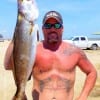 Dayton TX wader Keith Platt worked the surf with Berkley Gulp for this 5lb gator-speck