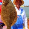 Dencil Wheaton of Beaumont TX fished a finger mullet to nab this really nice 19 inch flounder