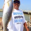 Houston angler Karl Dever nabbed this nice speck on a finger mullet