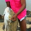 Kyrstin Wilson of Humble TX caught and released this HUGE 42inch Bull Drum she took on shrimp