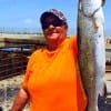 Poochie Walker of League City TX landed this nice 23inch speck while fishing a finger mullet