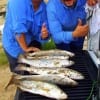 Victor and Mecy Morino of Cypress TX night-fished with artificial and live shrimp to fetch these nice trout and flounder