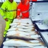 Fishin buds Robert Murphy of Batson and Johnny Downs of Daisetta TX took limits of reds and one speck on finger mullet