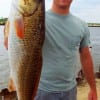 Matt Boyce of Tarkington Prairie TX tagged this 34inch Bull Red he took on a finger mullet