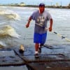 This happy surf angler caught and relesed 10 bull reds from 32 to 44 inches- keeping 2 slot reds from 26 to 28 inches