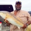 US Army Retired, SGT Steve Foster of Houston fished live shrimp or this 35inch tagger bull red