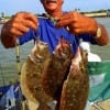 Finger Mullet this time enticed these nice flounder to bite for Rollover angler Henri Fontenot