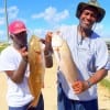 Fishin buds RB Hammonds and Ken Peters of Houston nabbed these nice reds on shrimp