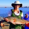 Thumbs up for Joni Moore of Lovelady TX who landed this nice 32inch tagger bull red while fishing a finger mullet